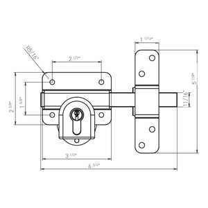 Gatemate Euro Profile Long Throw Lock Gate Shed Door Security Bolt  Double Locking Black & Stainless Steel