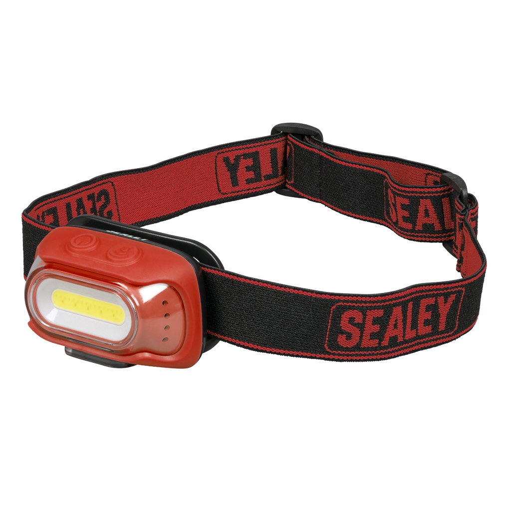Rechargeable Head Torch with Auto-Sensor 8W COB LED - Red