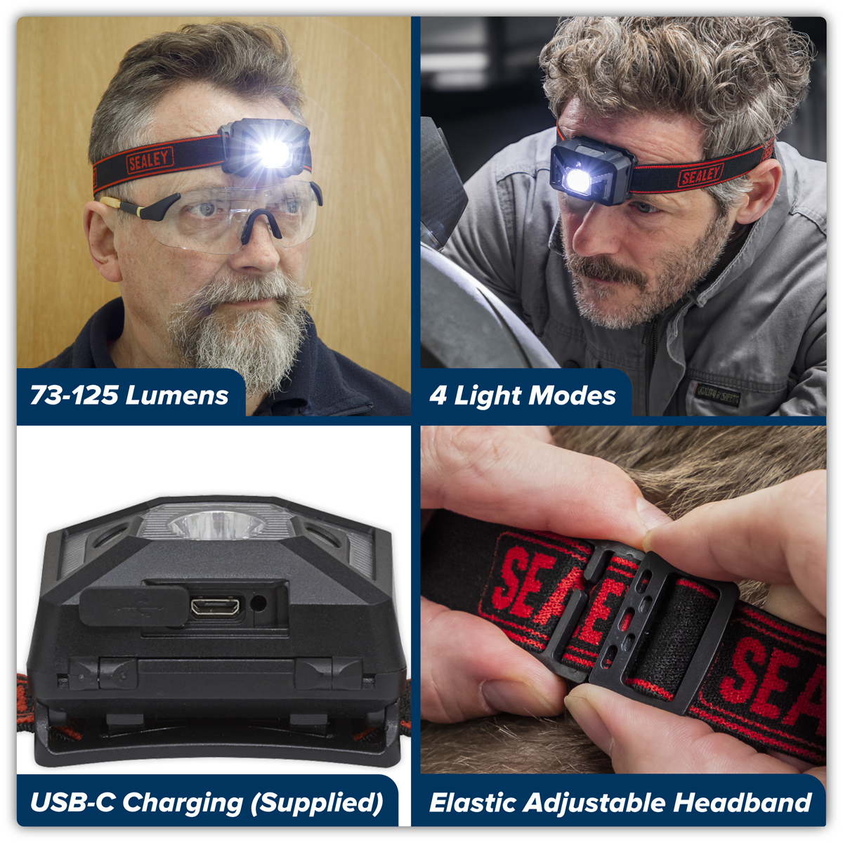 Rechargeable Head Torch with Auto-Sensor 3W SMD LED
