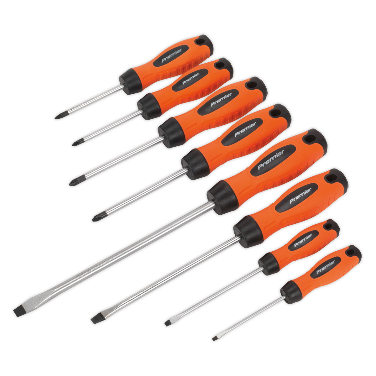 Premier Screwdriver Set 8pc - Hi-Vis Orange