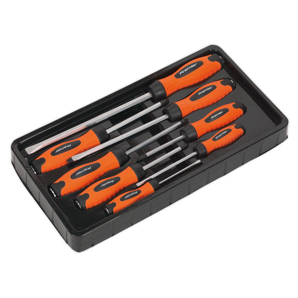 Premier Hammer-Thru Screwdriver Set 8pc - Hi-Vis Orange