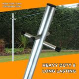 DJM Galvanised Steel Two Piece Clothes Washing Line Post