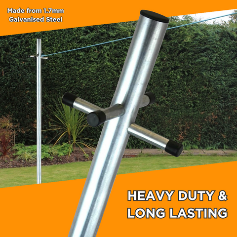 DJM Galvanised Steel Two Piece Washing Line Post