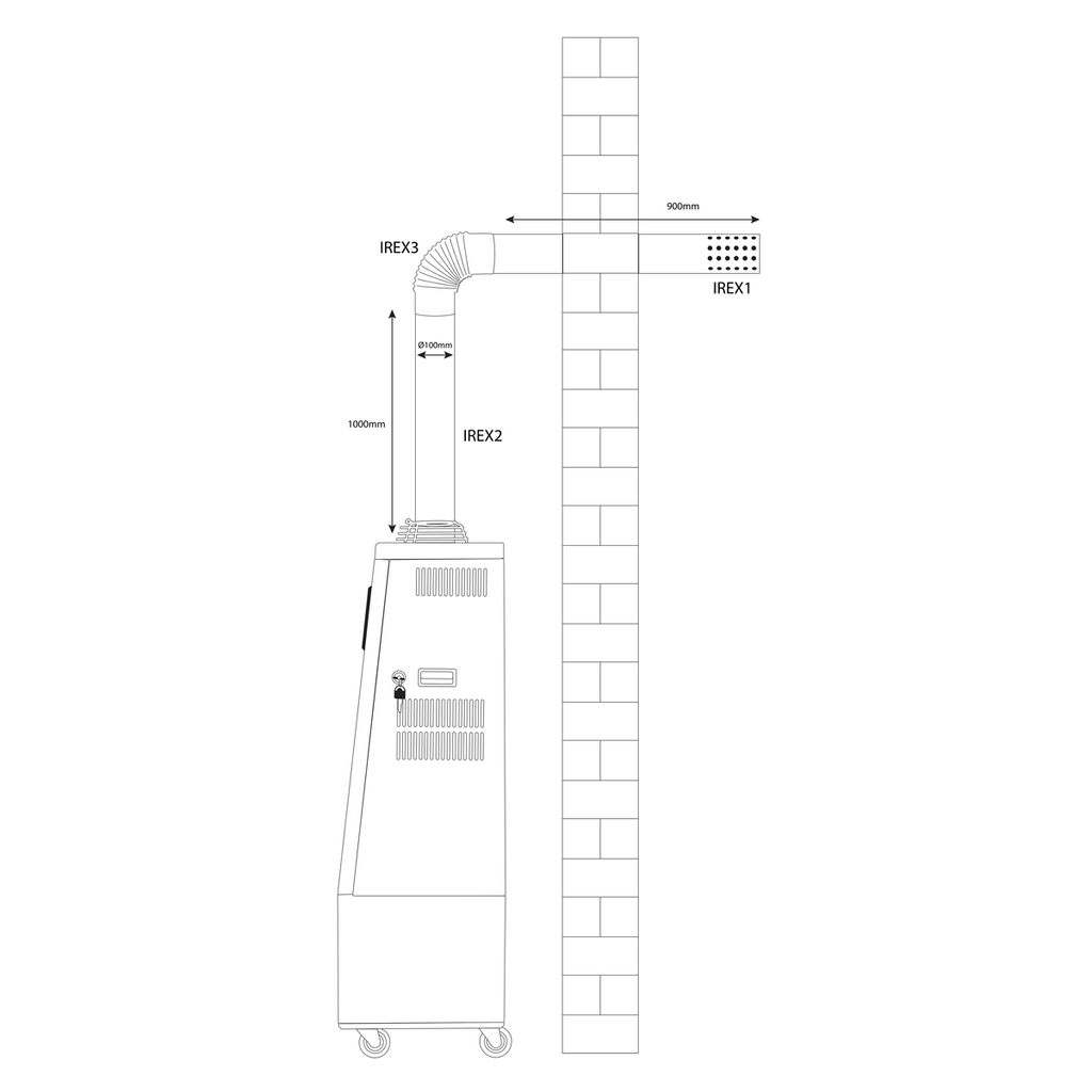 Stainless Steel Exhaust/Flue 90° Bend for IR13/IR16 (IREX3)