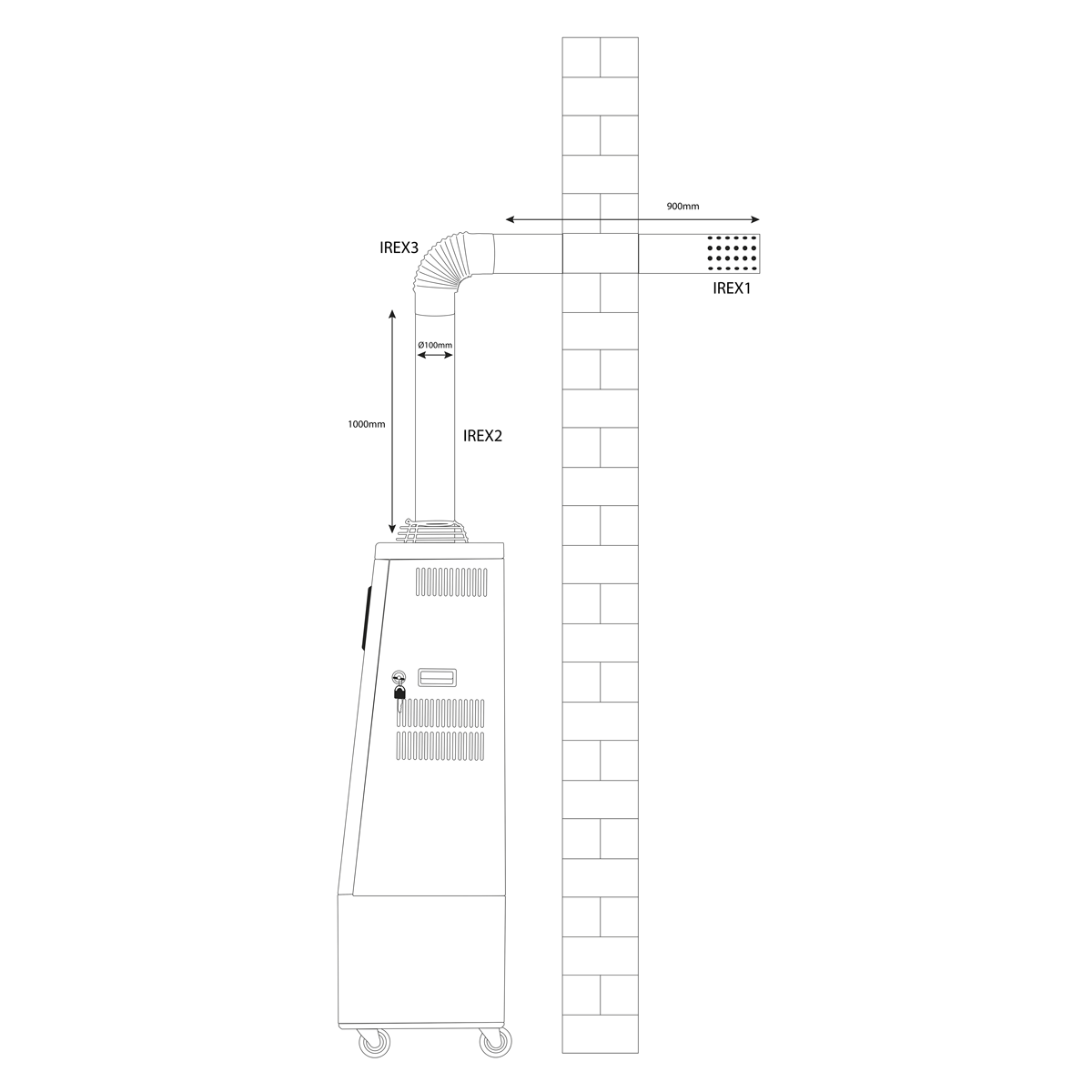 Stainless Steel Exhaust/Flue 90° Bend for IR13/IR16 (IREX3)