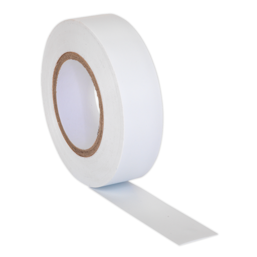 PVC Insulating Tape 19mm x 20m, White - Pack of 10