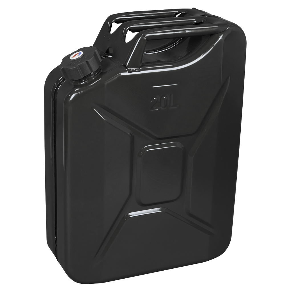 Screw Cap Metal Jerry Can 20L - Black