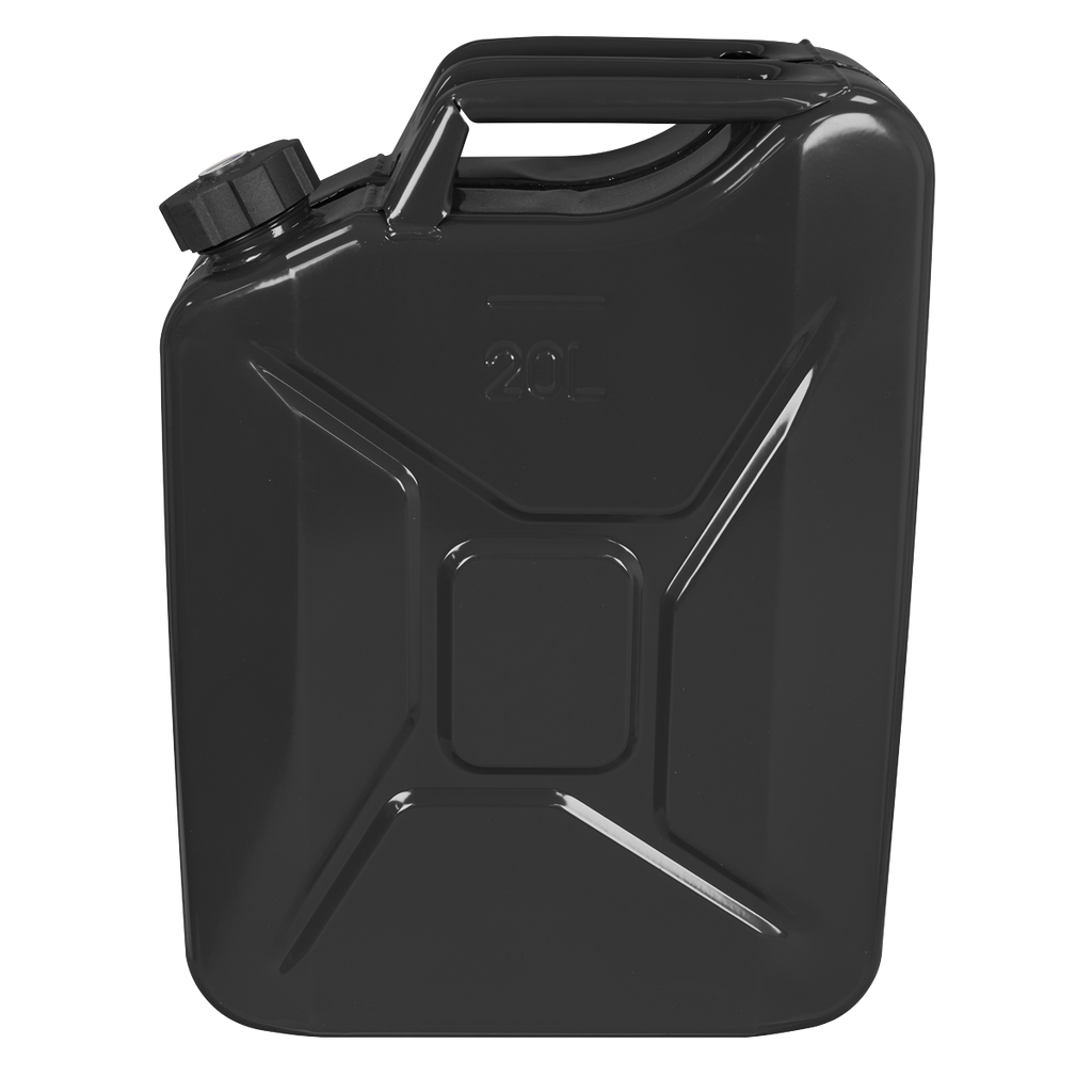 Screw Cap Metal Jerry Can 20L - Black