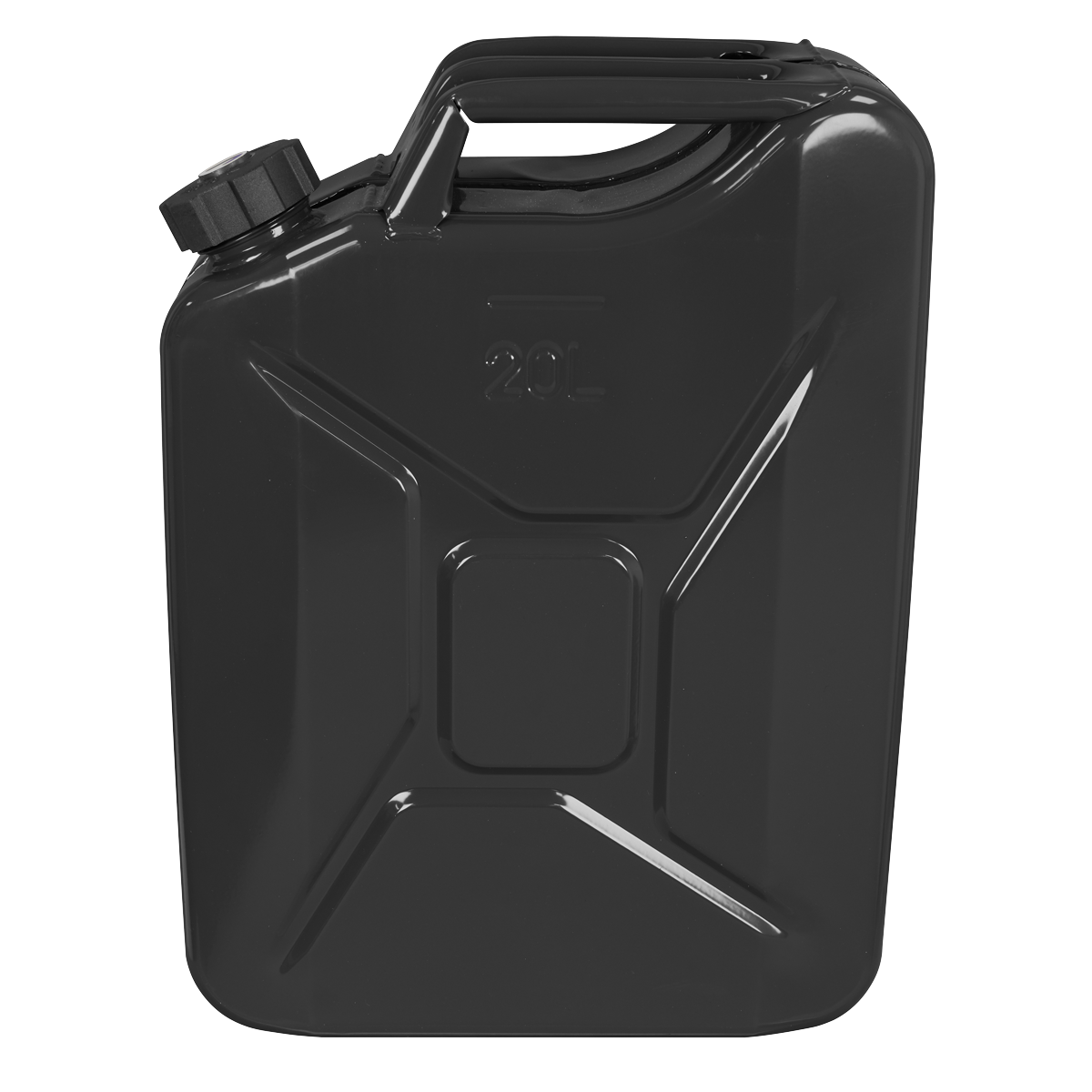 Screw Cap Metal Jerry Can 20L - Black
