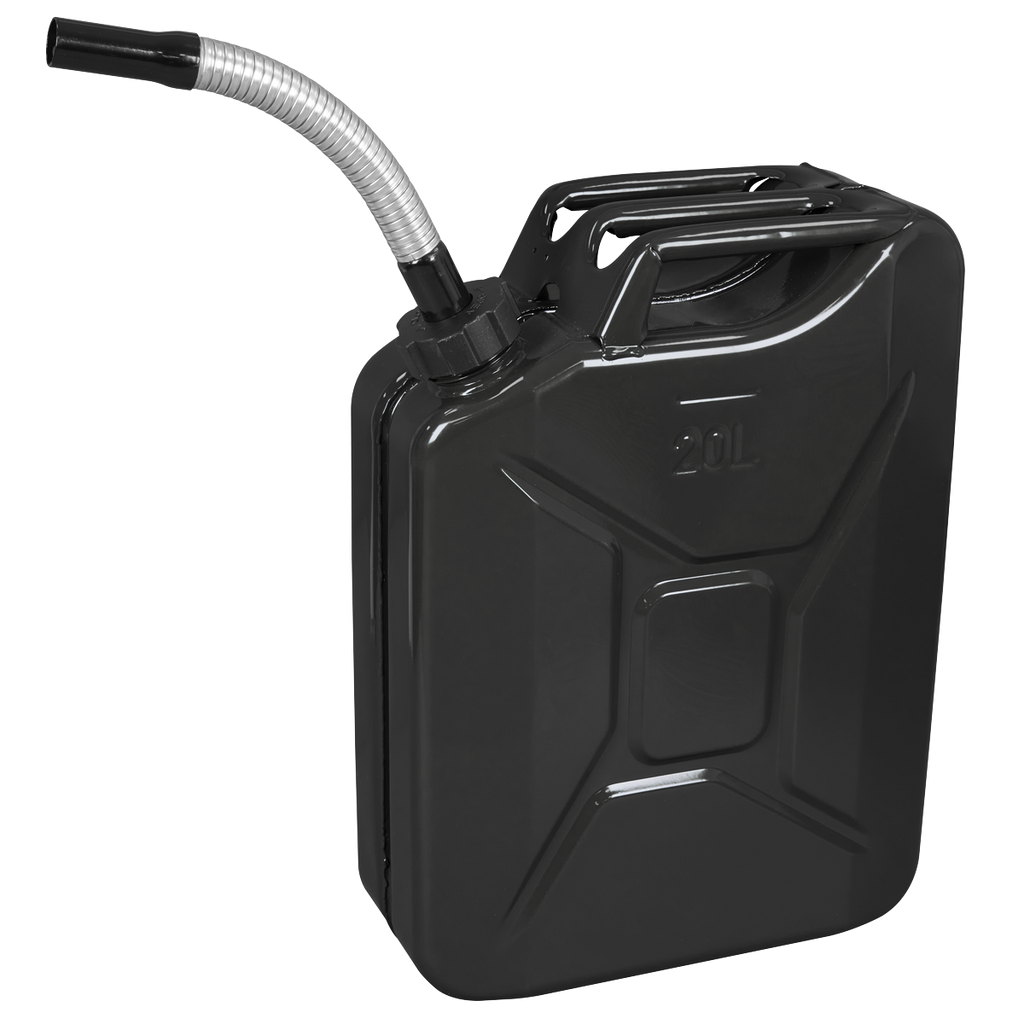 Screw Cap Metal Jerry Can 20L - Black