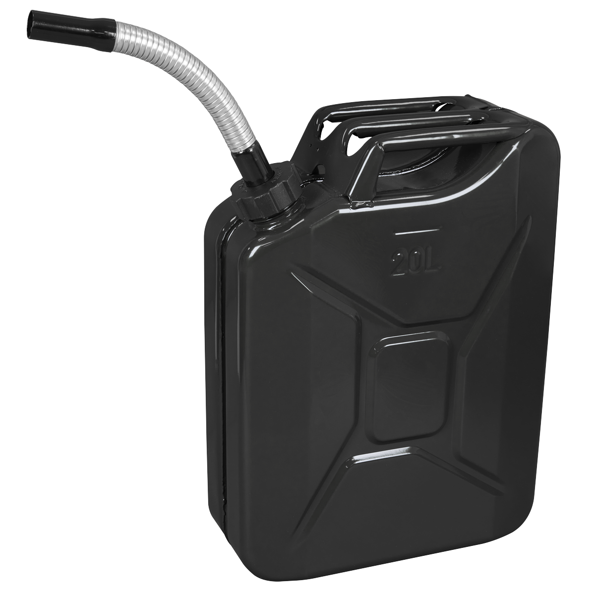 Screw Cap Metal Jerry Can 20L - Black