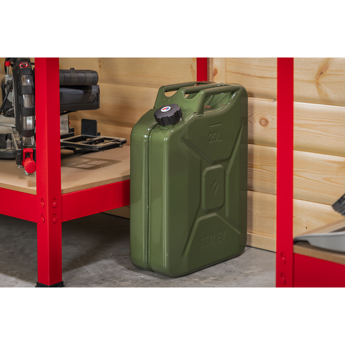 Screw Cap Metal Jerry Can 20L - Green