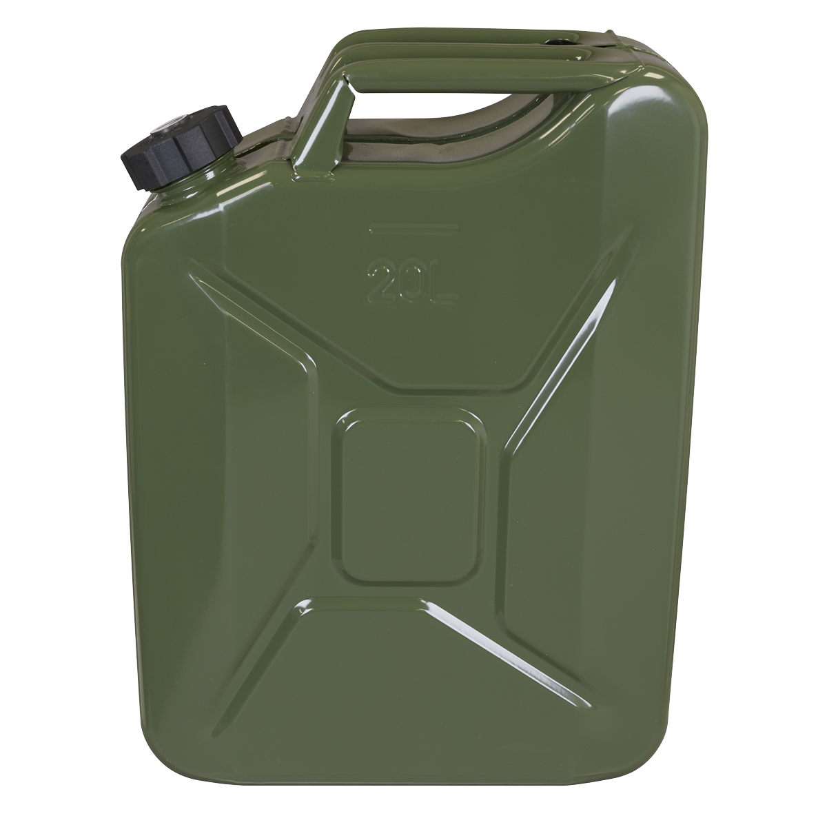Sealey JC20SCG 20 Litre Screw Cap Petrol Unleaded Fuel Oil Metal Storage Jerry Can Green