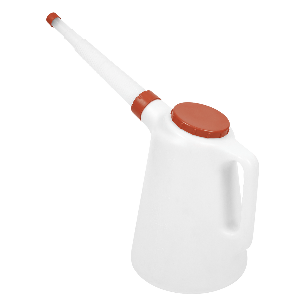 Oil Container with Flexible Spout 5L - Red Lid