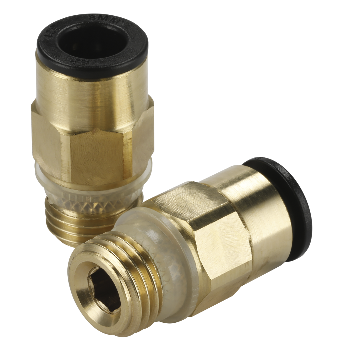 John Guest® Brass SuperThread Straight Adaptor 8mm x 1/4"BSP