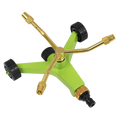 3-Arm Brass Sprinkler with Metal Wheeled Base