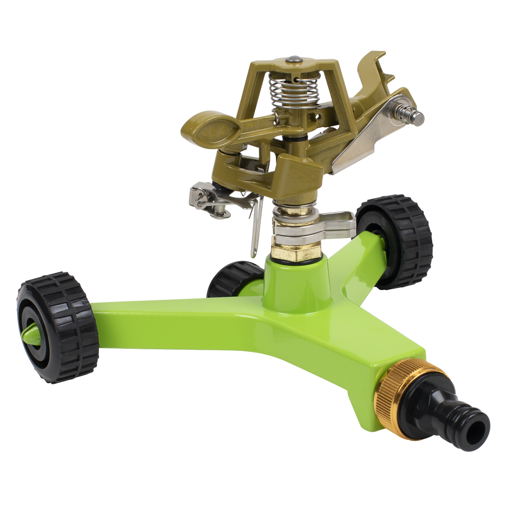 Pulsating Sprinkler with Metal Wheeled Base