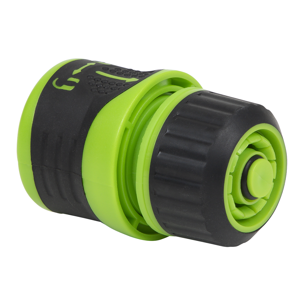 Soft-Touch Hose Connector With Water Stop & Lock 1/2"-5/8"
