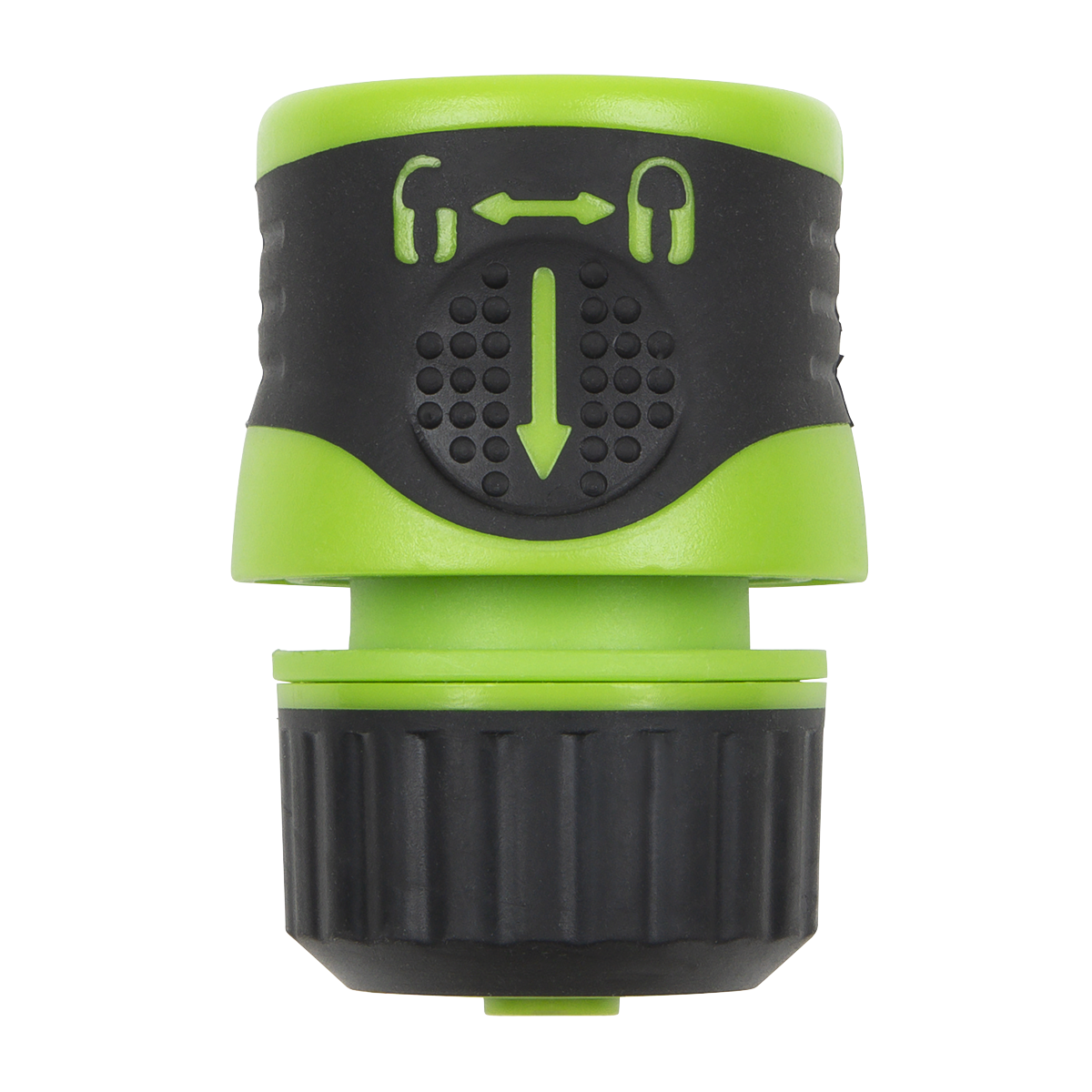 Soft-Touch Hose Connector With Water Stop & Lock 1/2"-5/8"
