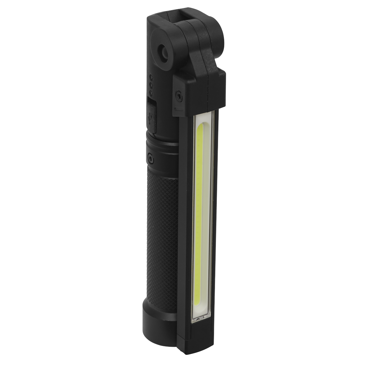 Rechargeable Aluminium Folding Pocket Light 2 COB & 1 SMD LE