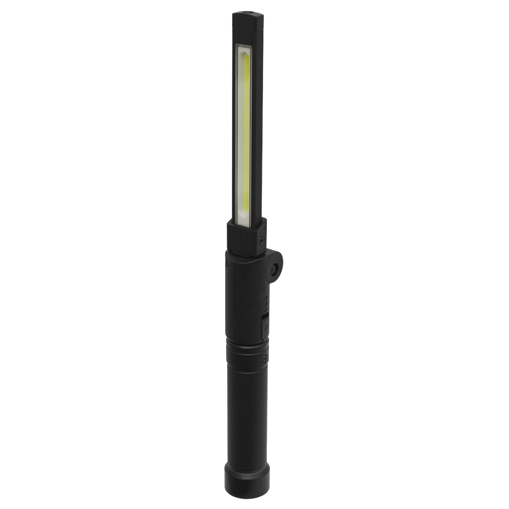 Rechargeable Aluminium Folding Pocket Light 2 COB & 1 SMD LE