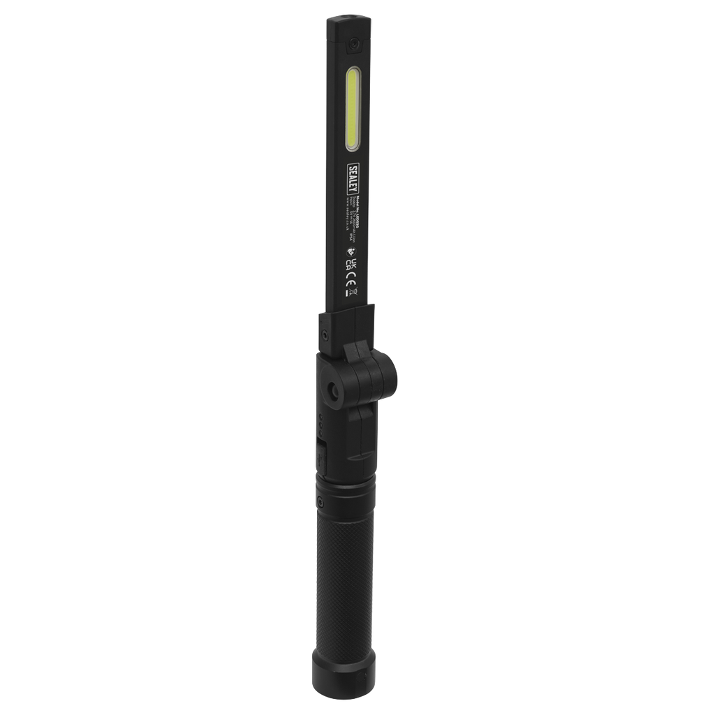 Rechargeable Aluminium Folding Pocket Light 2 COB & 1 SMD LE