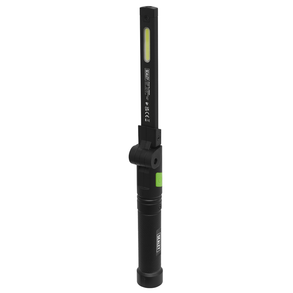 Rechargeable Aluminium Folding Pocket Light 2 COB & 1 SMD LE