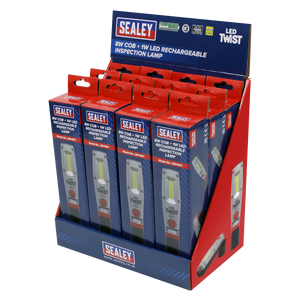 LED Twist Rechargeable Inspection Light 8W - Display Box of 12