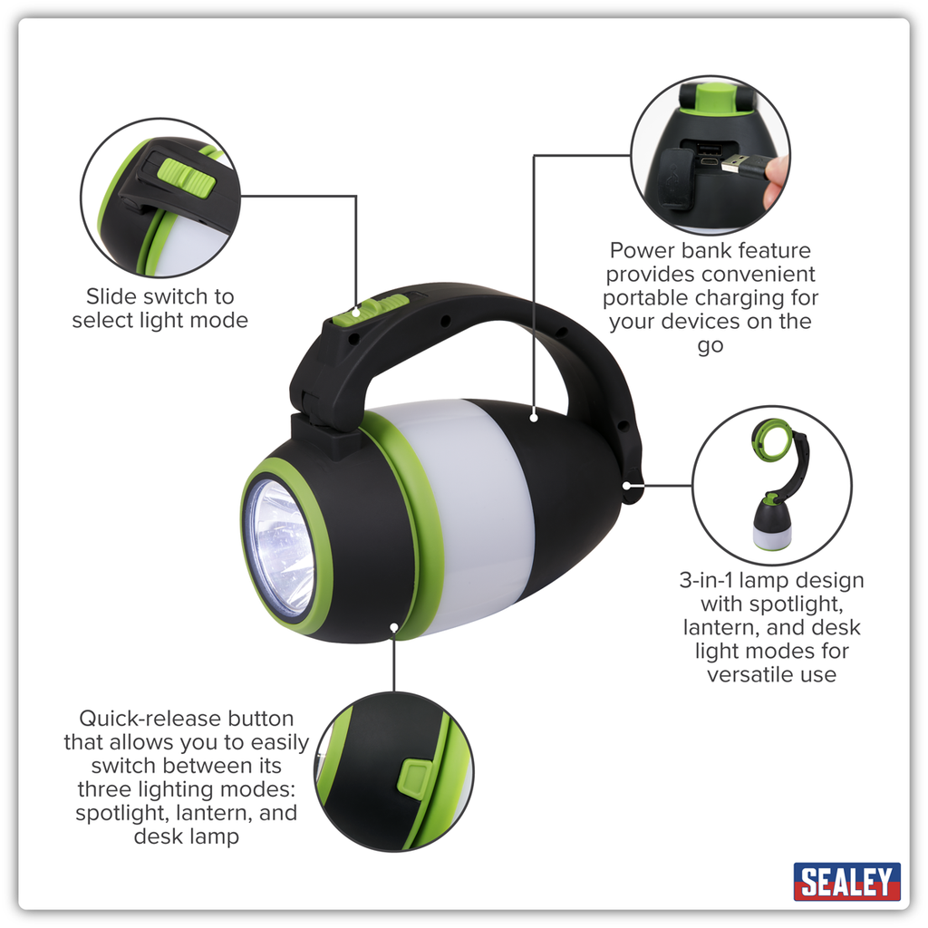 Rechargeable 3-in-1 Spotlight 3W SMD LED