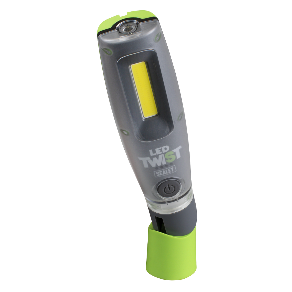 Rechargeable Inspection Light 16W COB & 1W SMD LED - Green - Display Box of 12