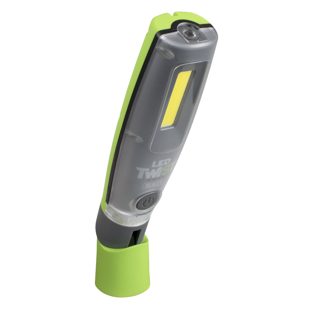 Rechargeable Inspection Light 16W COB & 1W SMD LED - Green - Display Box of 12