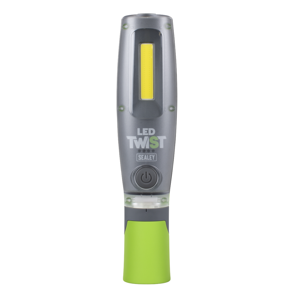 Rechargeable Inspection Light 16W COB & 1W SMD LED - Green - Display Box of 12