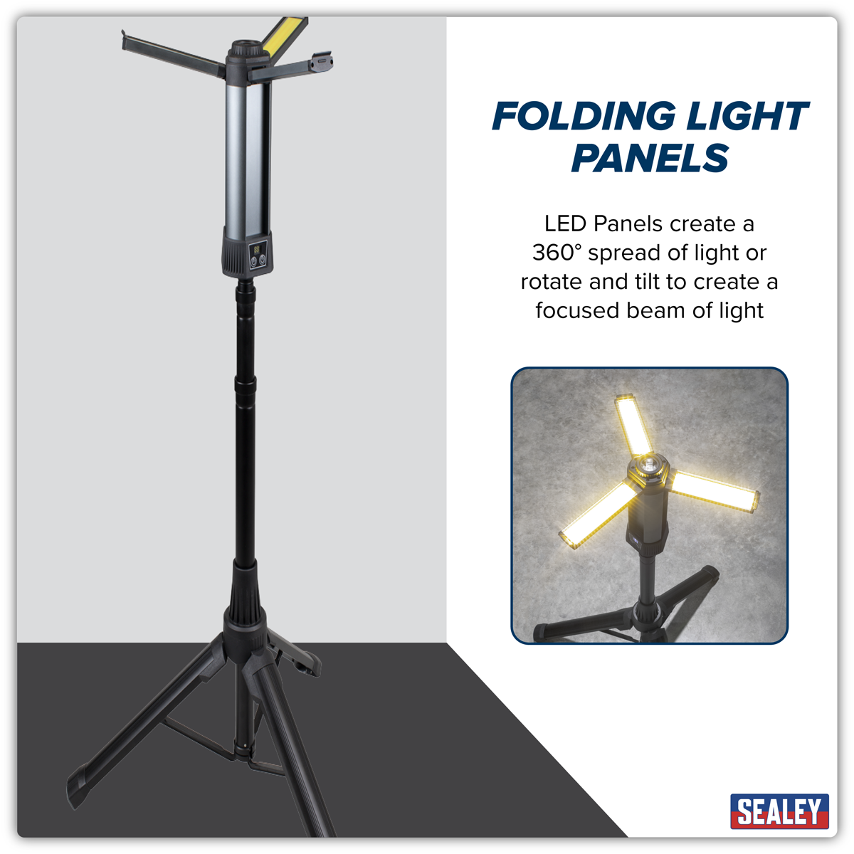Rechargeable Flexible Floodlight with Tripod 24W COB LED & 5
