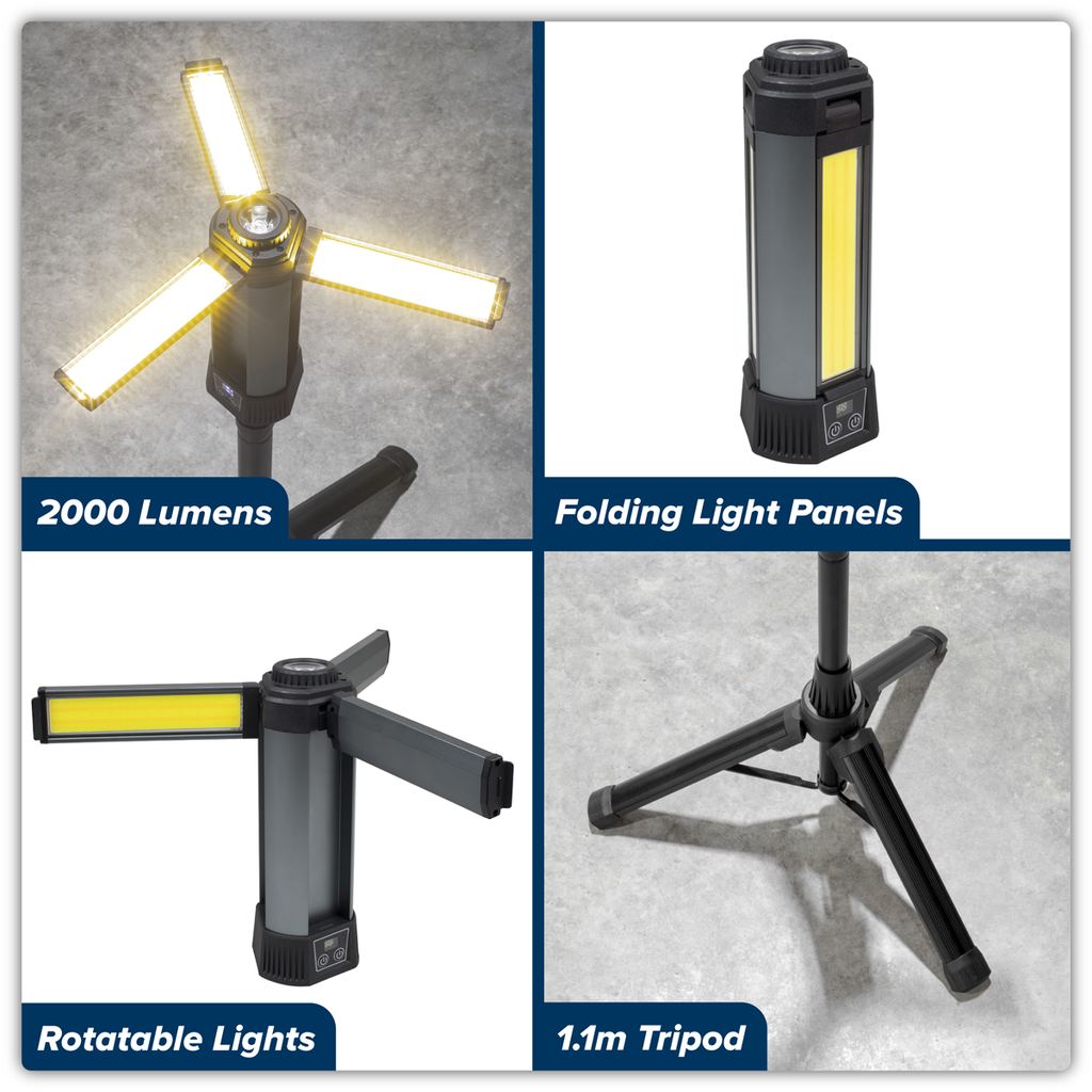 Rechargeable Flexible Floodlight with Tripod 24W COB LED & 5