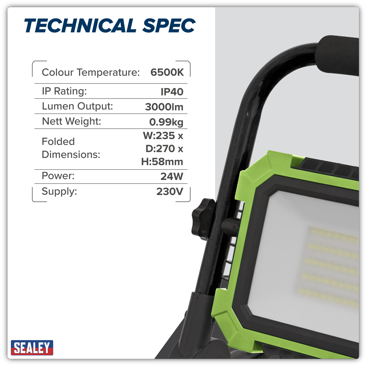 Portable Floodlight 24W SMD LED 230V