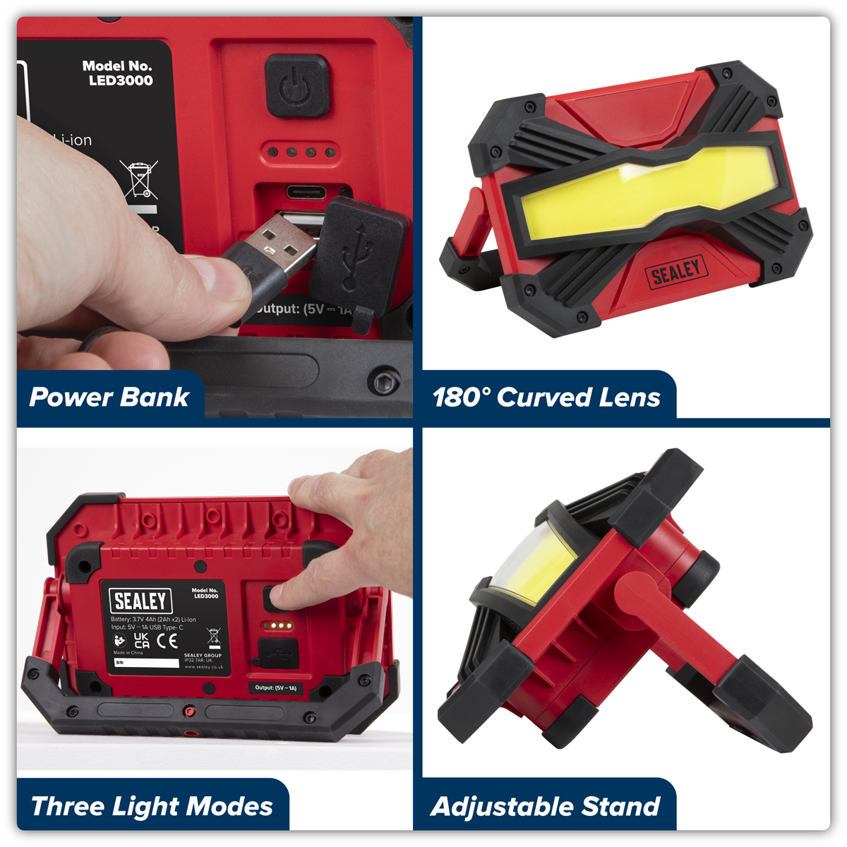 Rechargeable Portable Floodlight & Power Bank 30W COB LED