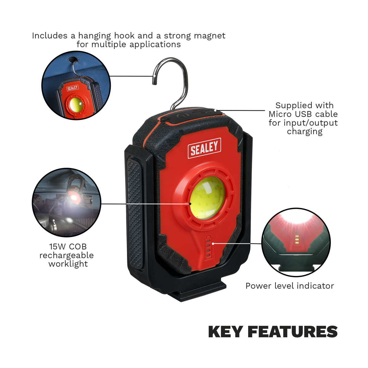 Rechargeable Worklight 15W COB LED