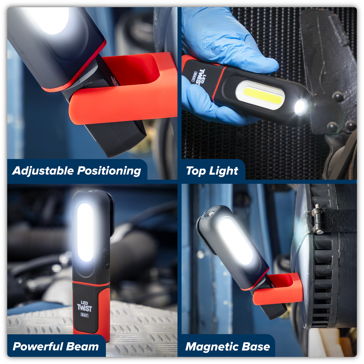 LED Twist Rechargeable Inspection Light 3W COB & 3W SMD LED
