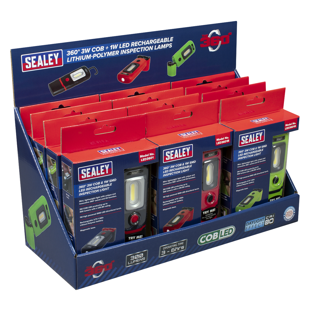LED3601 Series Inspection Light Combination - Display Pack of 12