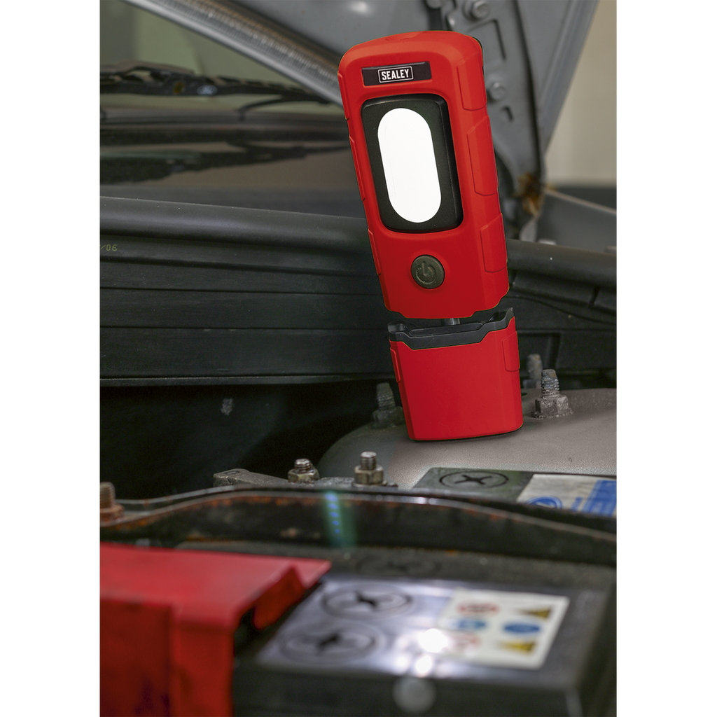 Rechargeable 360° Inspection Light 3W COB & 1W SMD LED - Red
