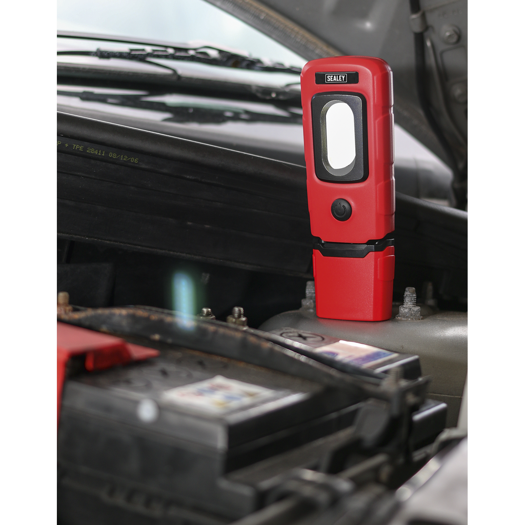 Rechargeable 360° Inspection Light 3W COB & 1W SMD LED - Red