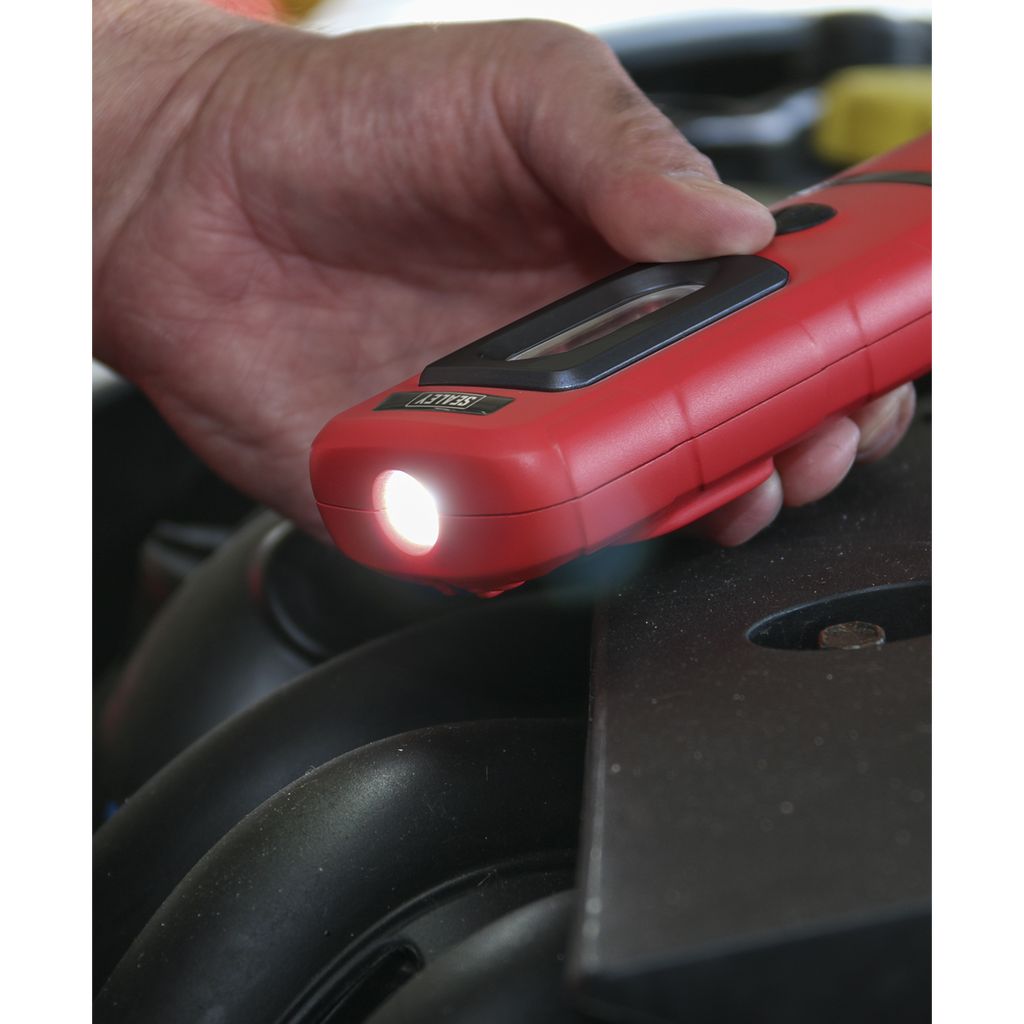 Rechargeable 360° Inspection Light 3W COB & 1W SMD LED - Red