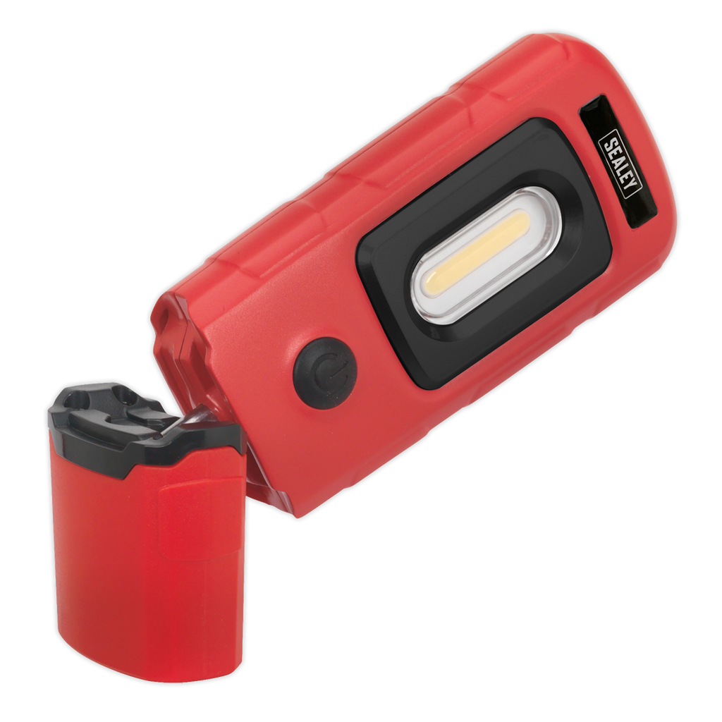 Rechargeable 360° Inspection Light 3W COB & 1W SMD LED - Red