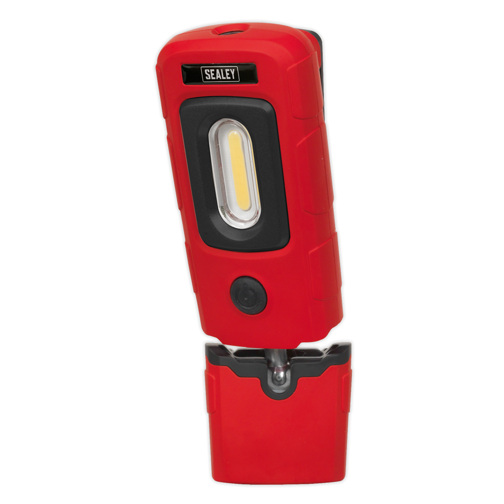 Rechargeable 360° Inspection Light 3W COB & 1W SMD LED - Red