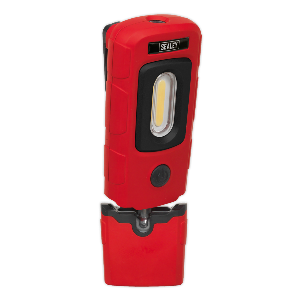 Rechargeable 360° Inspection Light 3W COB & 1W SMD LED - Red