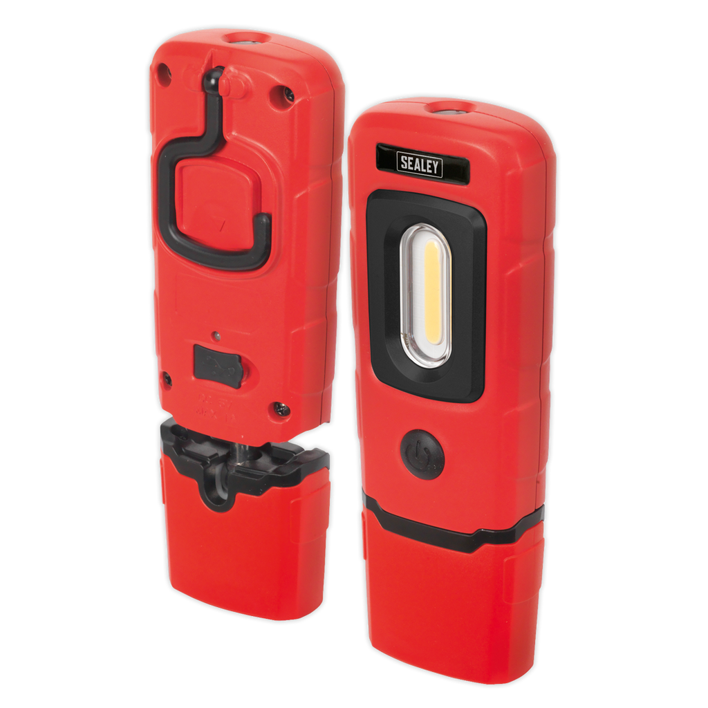 Rechargeable 360° Inspection Light 3W COB & 1W SMD LED - Red