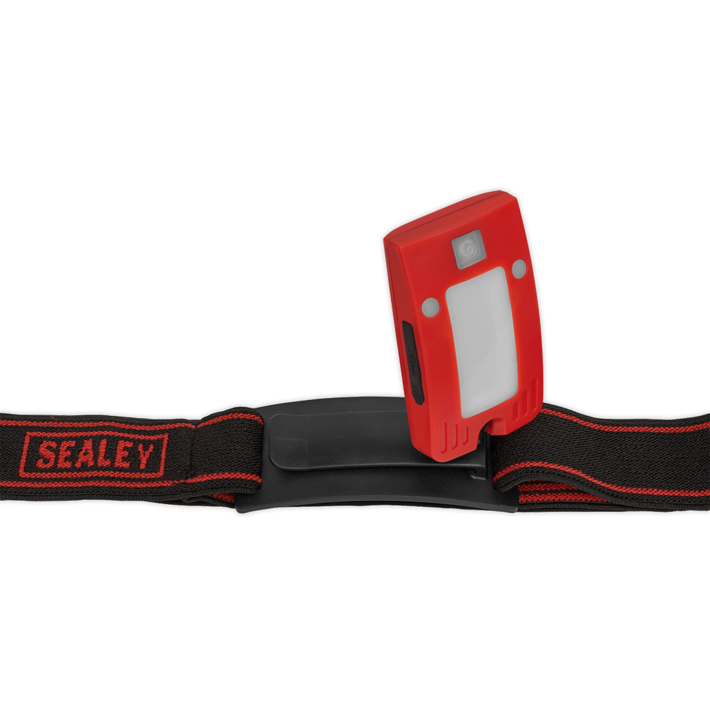 Rechargeable Head Torch with Auto-Sensor 2W COB LED - Red