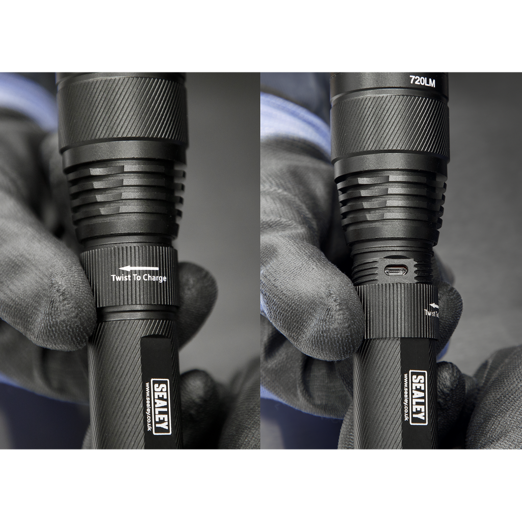 Rechargeable Aluminium Torch with Adjustable Focus 10W SMD L