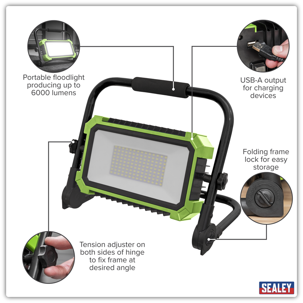 Portable Floodlight 50W SMD LED 230V