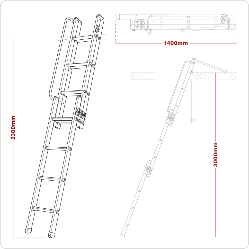 3-Section Loft Ladder - EN 14975
